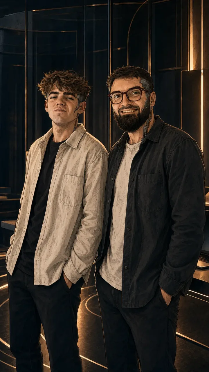 Liam and Marc working together on AI automation projects